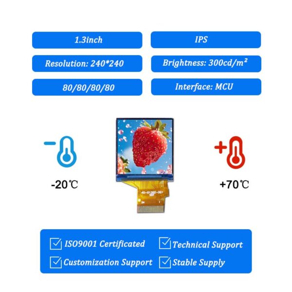 1.3 inch industrial lcd display