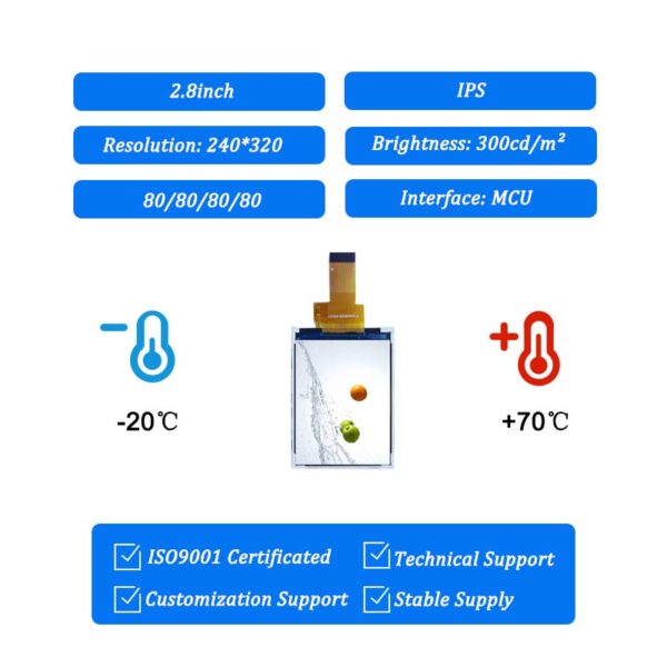 2.8 inch tft lcd screen manufacture