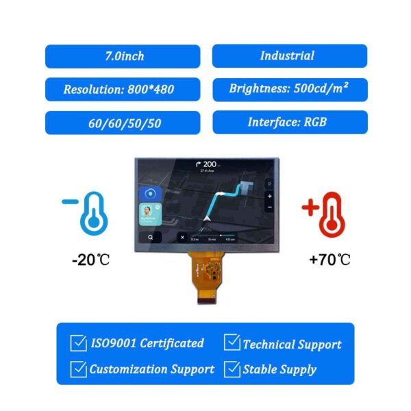 7 inch panel display lcd