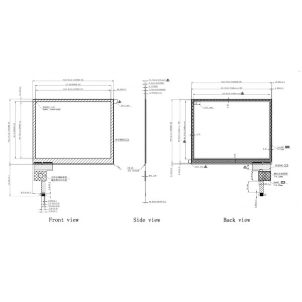 5.7 inch Projected Capacitive Touch Screen 4:3 G+G IIC Interface Multi Touch