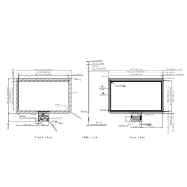 15.6 inch 10 Point Capacitive Touch Panels with USB Interface, mxT1664T3 IC, 3mm G+G Glass