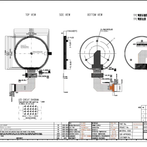 3.6 inch Round Display