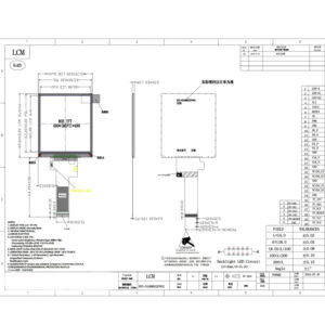 3.4 inch square IPS LCD display with 480x480 resolution, MIPI interface, 450 nits brightness and wide viewing angle