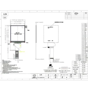 3.4 inch square IPS LCD display with 480x480 resolution, MIPI interface, 450 nits brightness and wide viewing angle