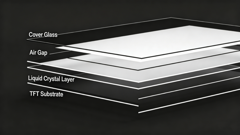 air bonding LCD display structure with air gap