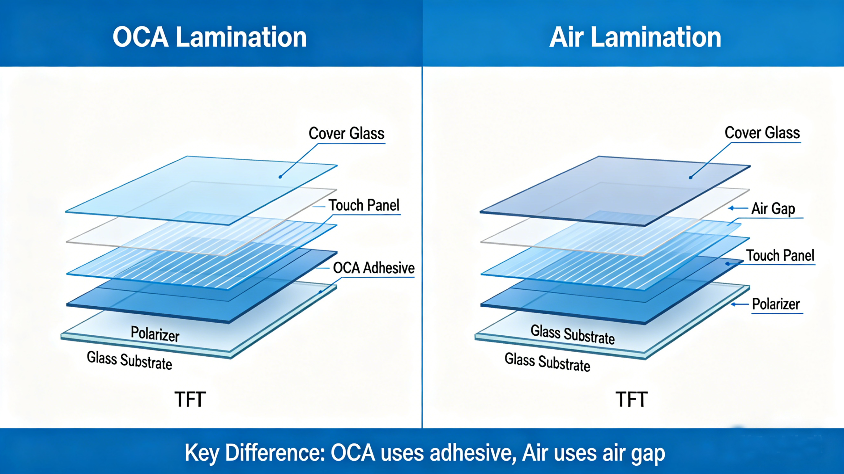 OCA Bonding vs Air Bonding: Which Display Technology Is Better for Industrial Applications?