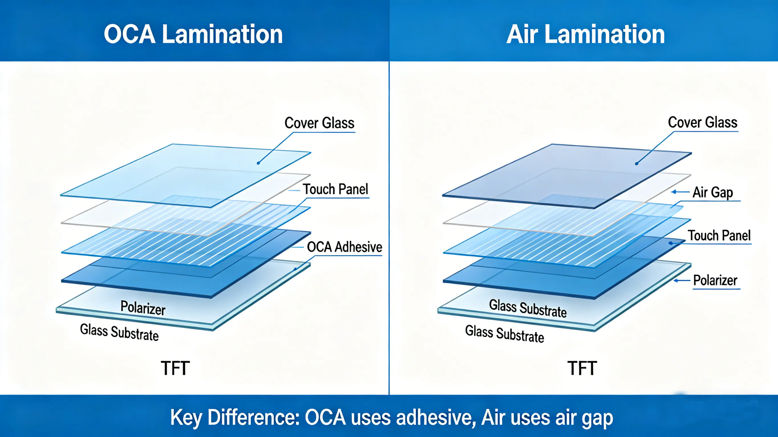 OCA Bonding vs Air Bonding: Which Display Technology Is Better for Industrial Applications?