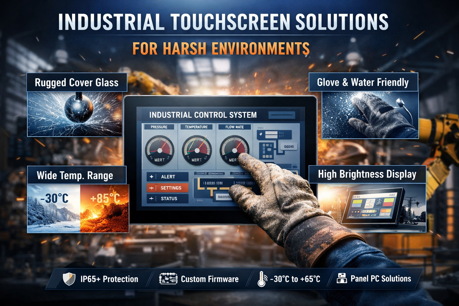 Industrial Touchscreen Display Design: Key Factors for Reliable Performance in Harsh Environments