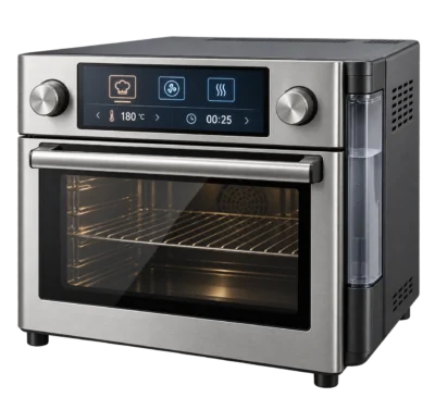 AI concept of a smart countertop steam oven with a 10.3 inch LCD