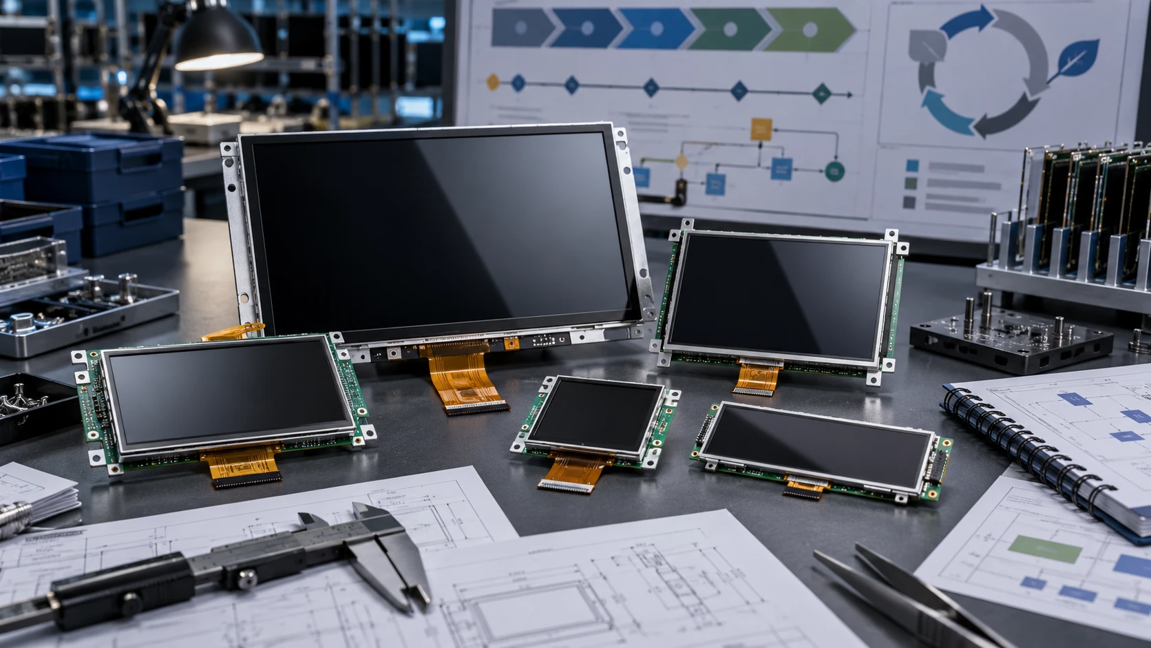 TFT LCD display modules prepared for OEM integration